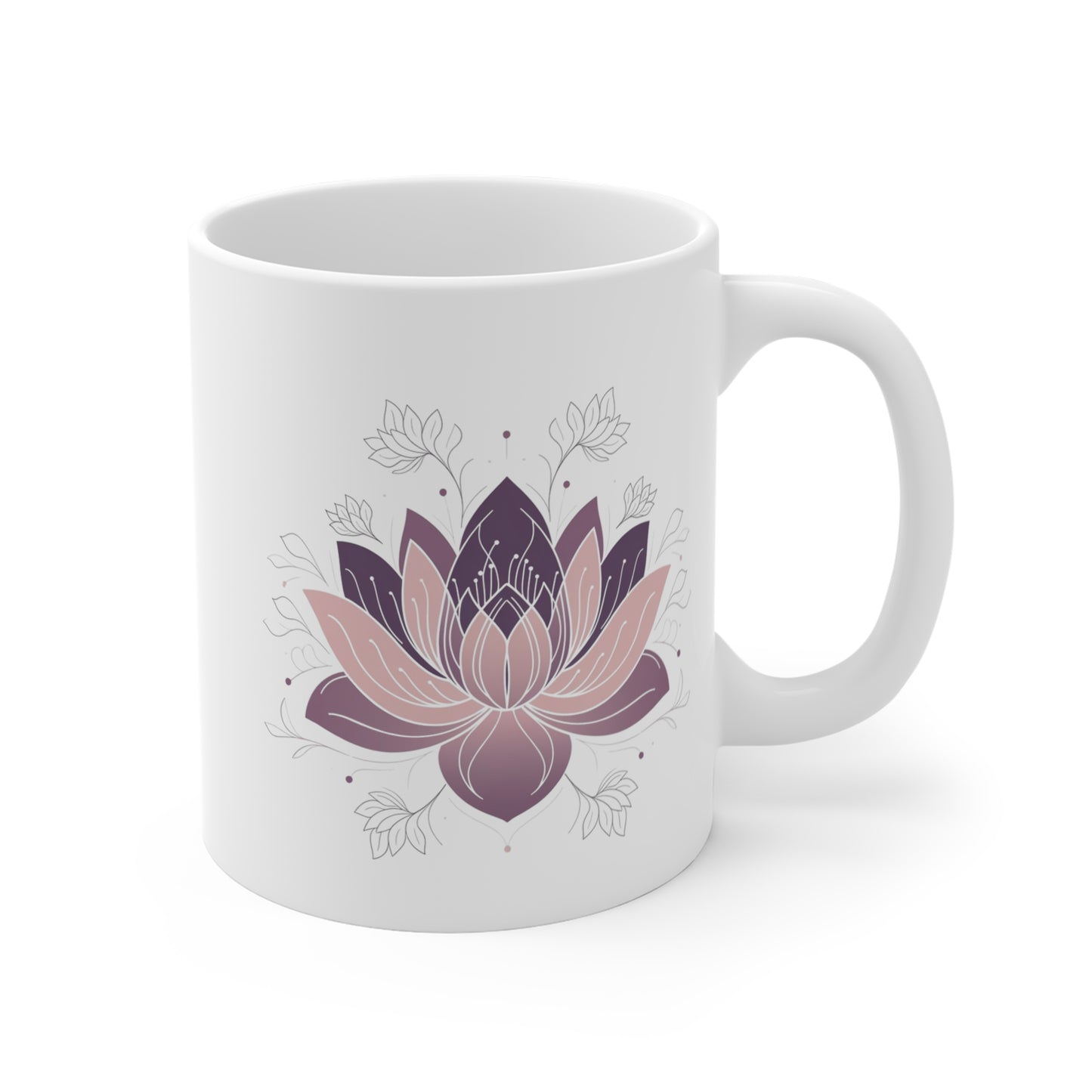 Serenidad en Cada Sorbo, Mug 11oz, Flor de Loto