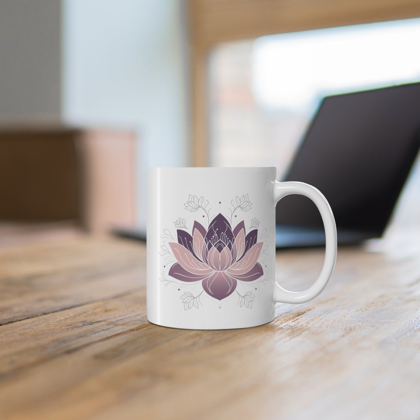 Serenidad en Cada Sorbo, Mug 11oz, Flor de Loto