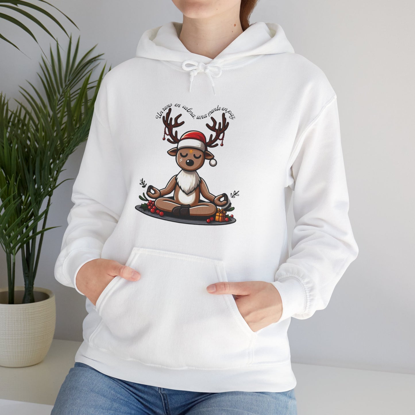 Meditating Reindeer Hoodie.