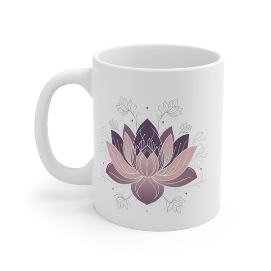 Serenidad en Cada Sorbo, Mug 11oz, Flor de Loto