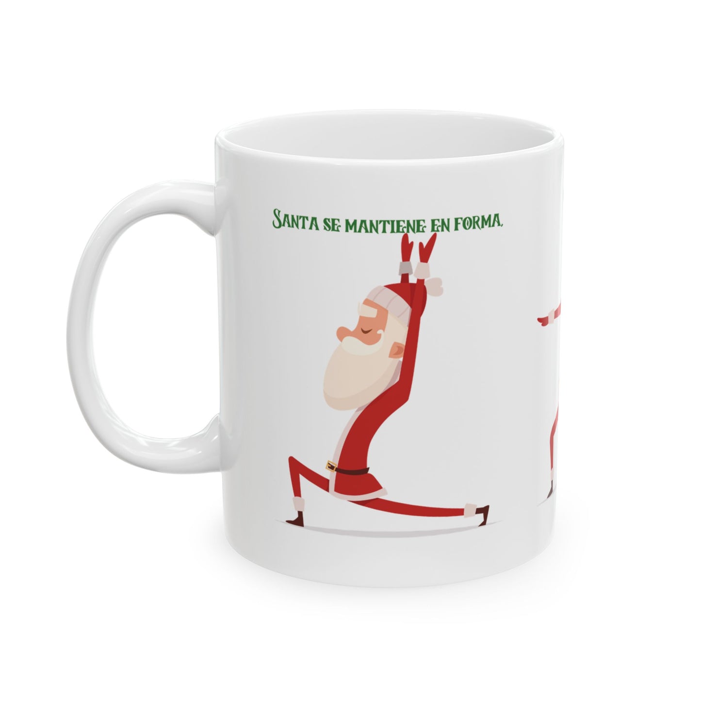 Active Santa Claus, Ceramic Mug, (11oz)