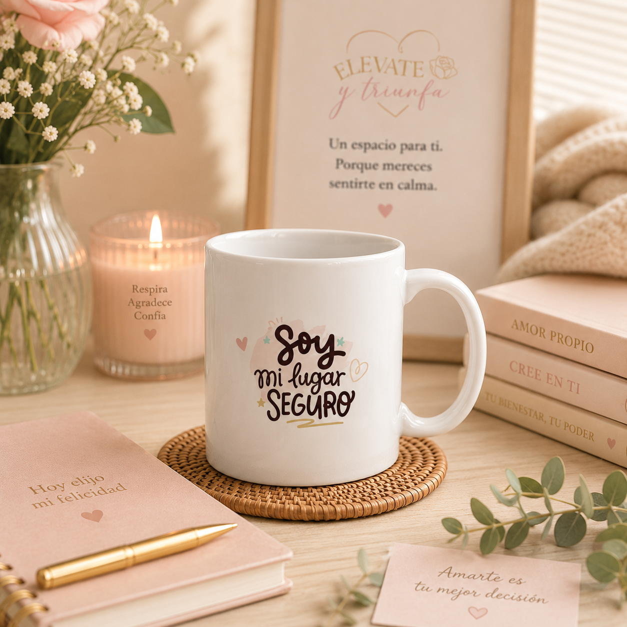 Me trato con amor incluso en los días difíciles | Taza de Cerámica Inspiradora